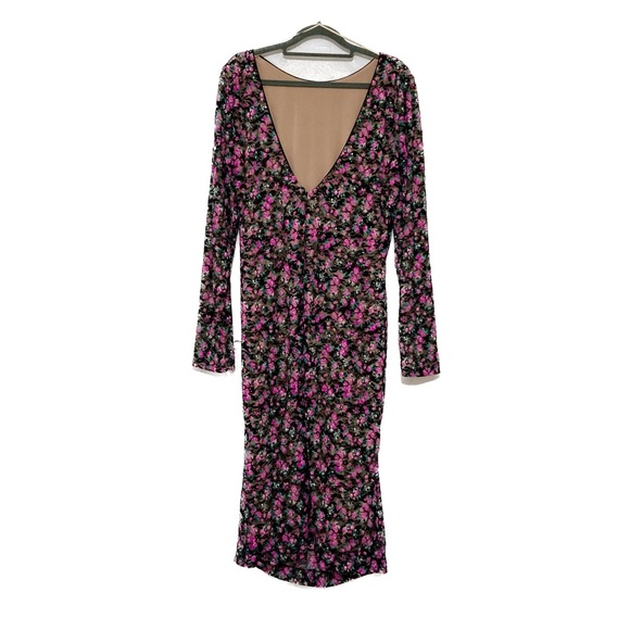 Dress the Population Mona Floral Long Sleeve Midi Dress Size XL NWOT - Picture 5 of 17